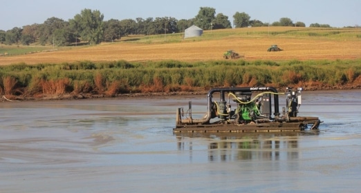 an agitation boat in manure