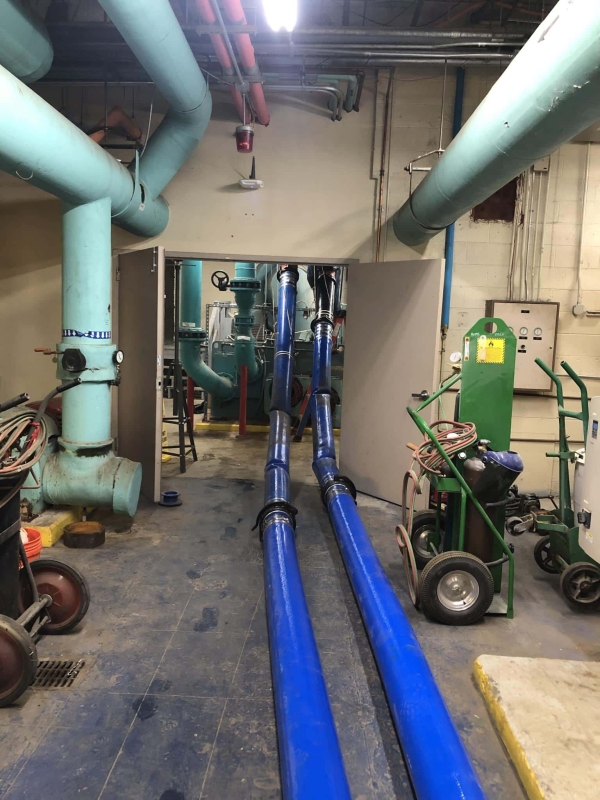 two Chiller hoses in use by Daikin inside a building