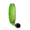 Hi vis Hi-Combat hose rolled in a donut sitting upright