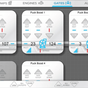 a screen grab of the LightSpeed control system software on the gates tab