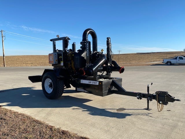front side view of the self prime trailer with LightSpeed technology parked outside