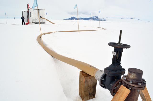 fuel hose in use in Anarctica