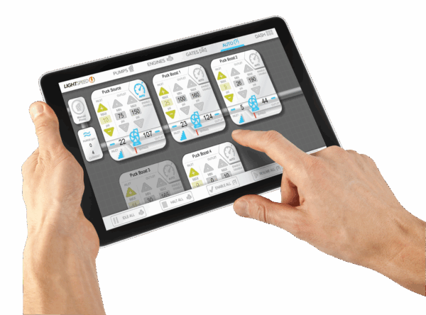 hands holding a tablet with LightSpeed