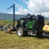 a front side view of a mass agitation pump in use in the field