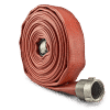 the ultra lightweight red chief hose rolled up and lying on its side
