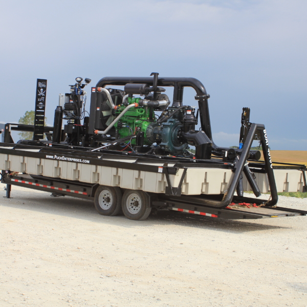 Agitation boat on trailer