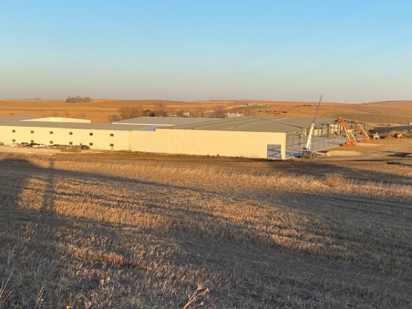 the fields around the main Puck building in Manning, Iowa
