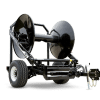 a single axle hose cart on display