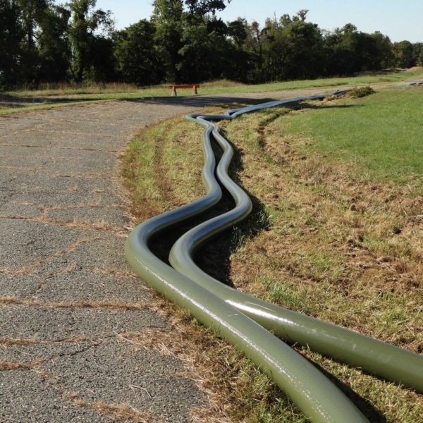 two HD Fuel Hoses in use along the roadside