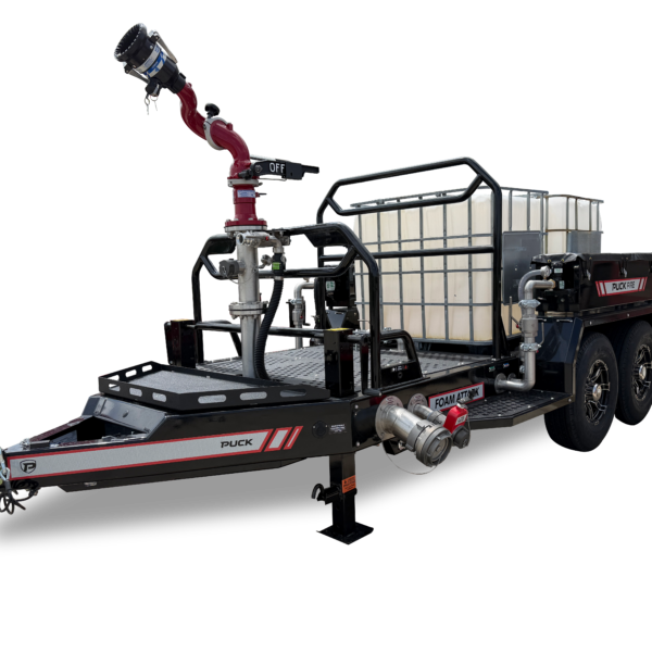 an isolated image of a black foam tote trailer