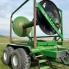 front side view a used green PCE turn table reel