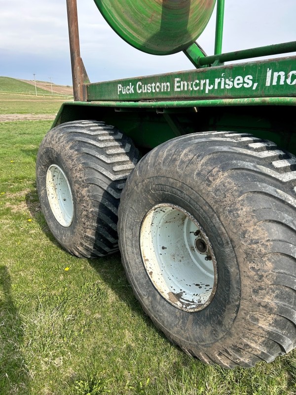 the tires of a used green PCE turn table reel