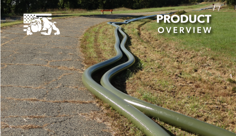 two HD Fuel Hose lines running along a path in the grass