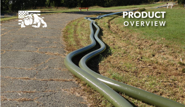two HD Fuel Hose lines running along a path in the grass