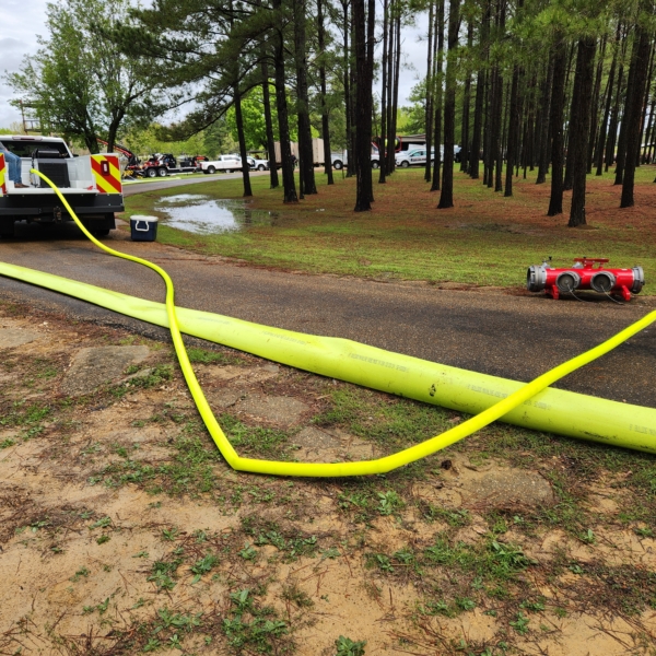 Air Raid flexible air hose on the ground