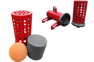 the US Coupling manifolds and foam ball and bullets that are part of the Puck Fire pigging system