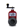 red U.S. Coupling Hydrant Gate Valve head on view