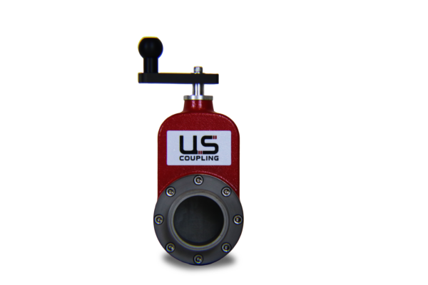 red U.S. Coupling Hydrant Gate Valve head on view