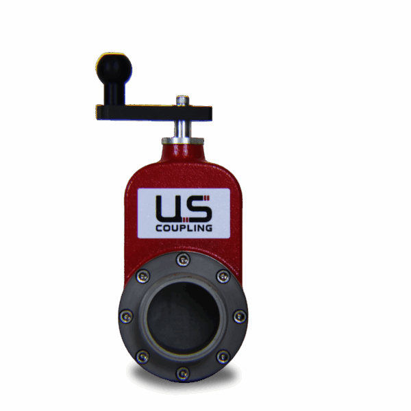 red U.S. Coupling Hydrant Gate Valve head on view