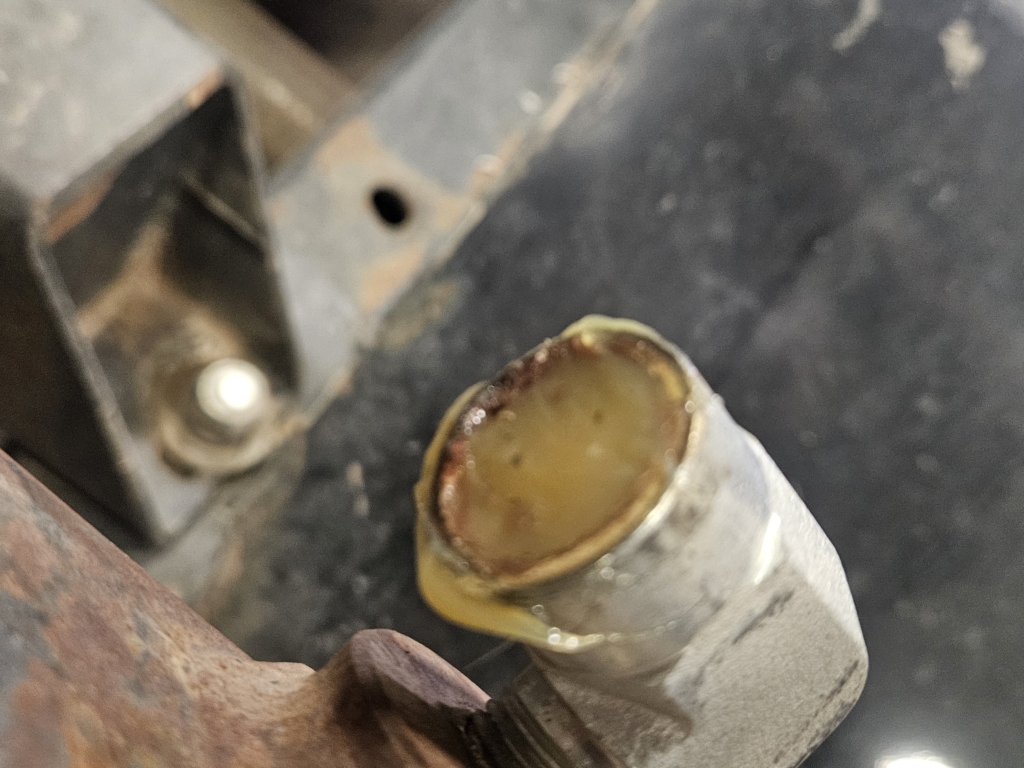 a pressure sensor filled with yellow