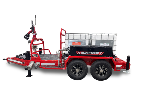 drivers side view of Puck Fire Dual Foam Tote Trailer