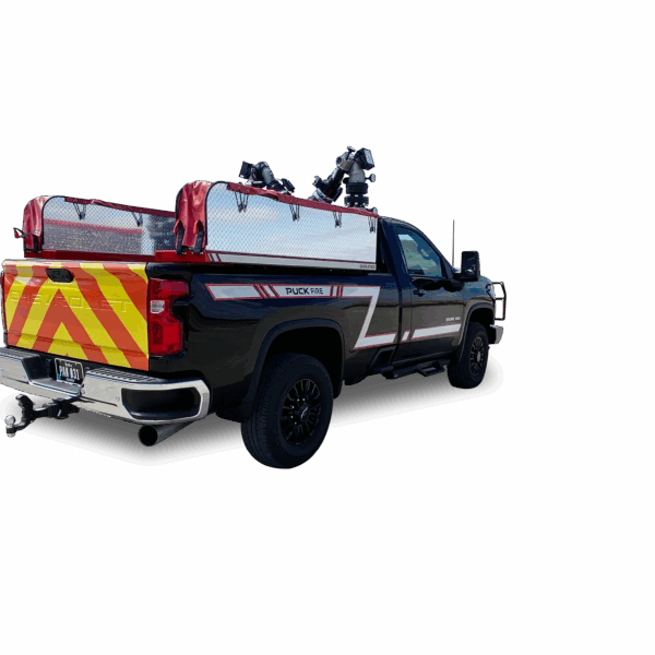 back passenger angle view of Puck Fire Quick Attack truck