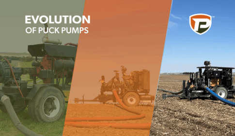 3 Puck pumps from different eras with overlaid title reading Evolution of Puck Pumps