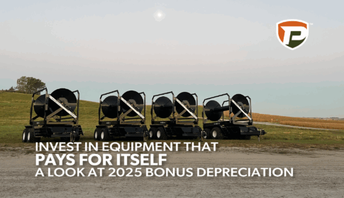 an image of a lineup of stock TTR 20 hose carts with the overlaid title reading Invest in Equipment that Pays for Itself a look at 2025 bonus depreciation